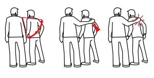 The only acceptable way to hug your male friends as a guy - you have to hurt them.